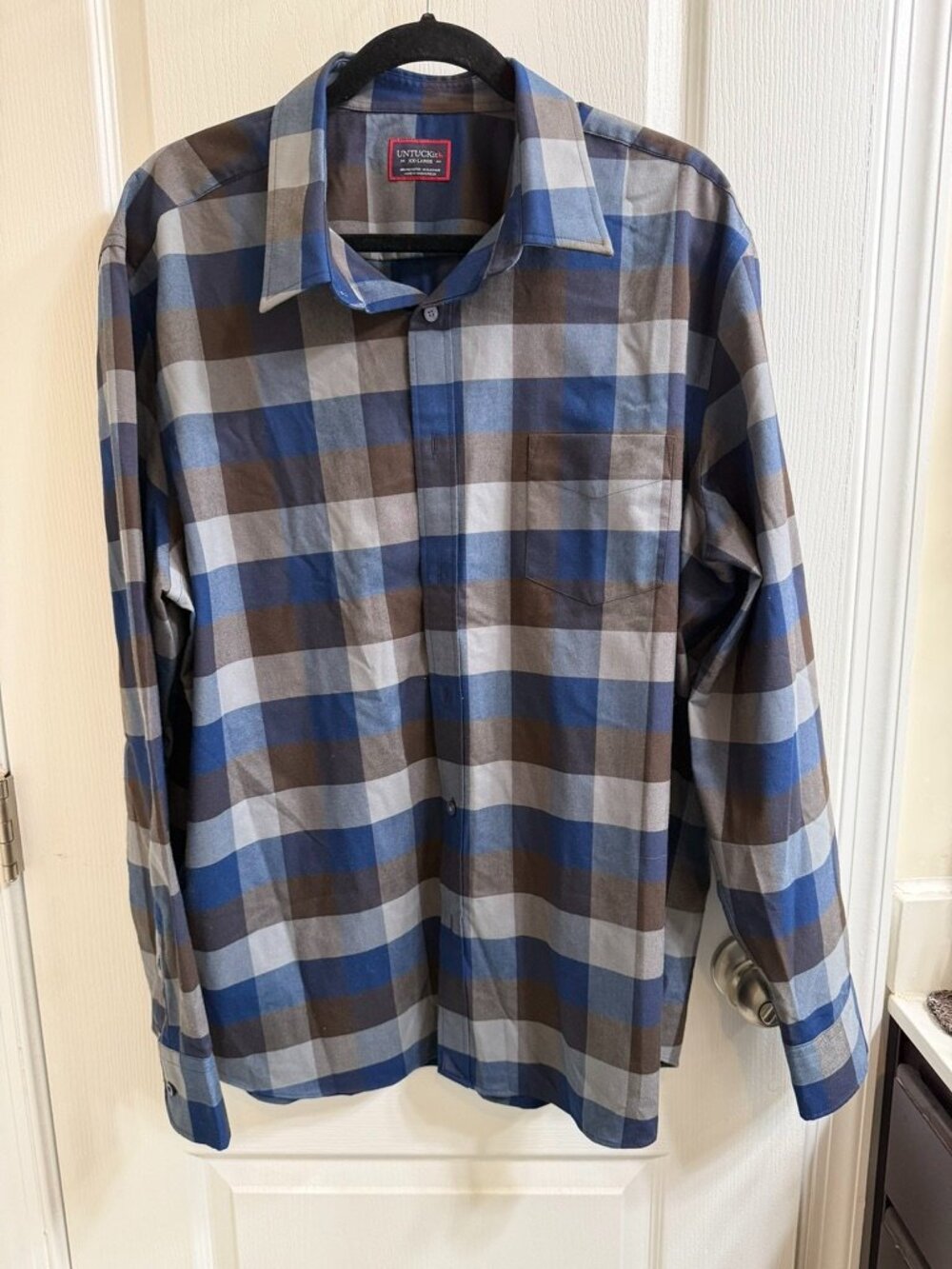 UNTUCKit Plaid Flannel Dress Shirt Regular Fit Untucked XXL